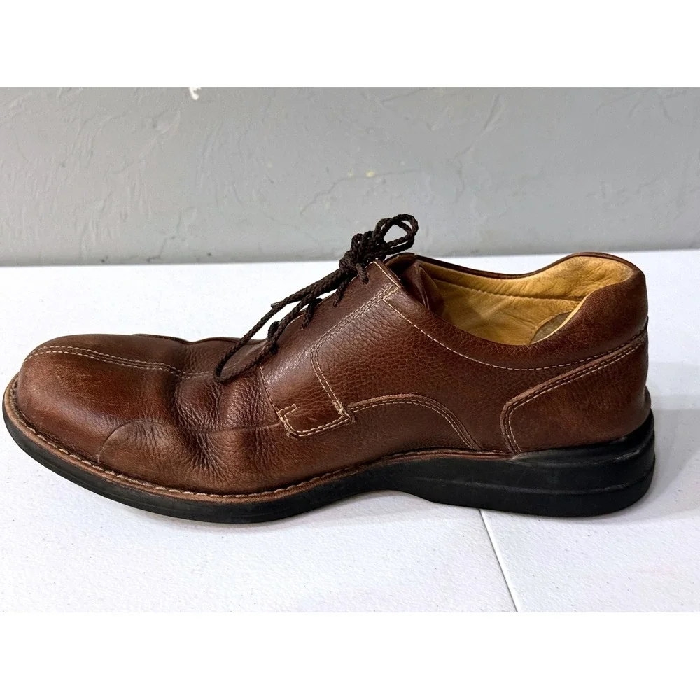 Johnson & Murphy Shuler Bicycle Brown Skeepskin Leather Dress Shoe Men's US 9.5